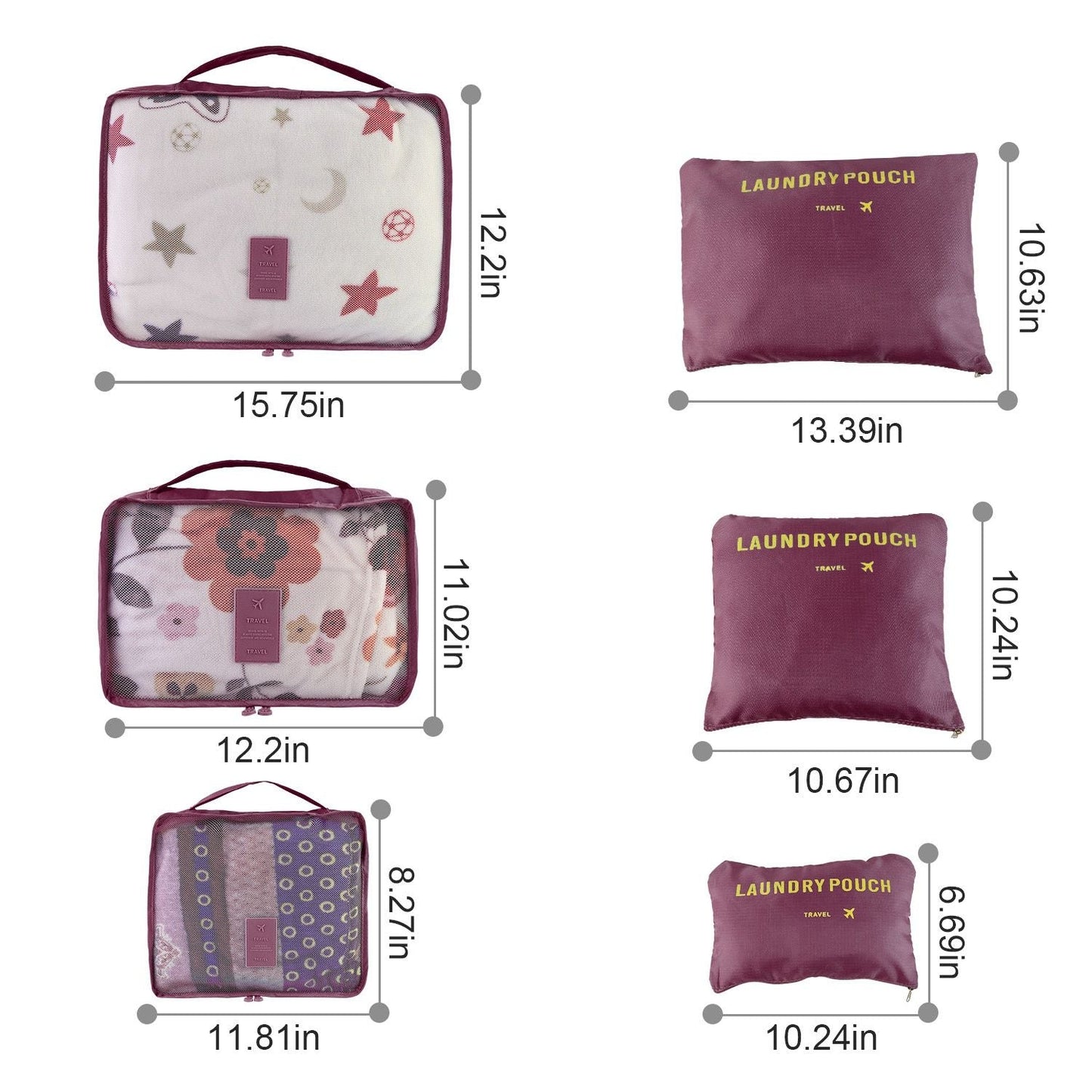 9Pcs/Set Clothes Storage Bags Water-Resistant Travel Luggage Organizer Clothing Packing Cubes for Blouse Hosiery Stocking Underwear