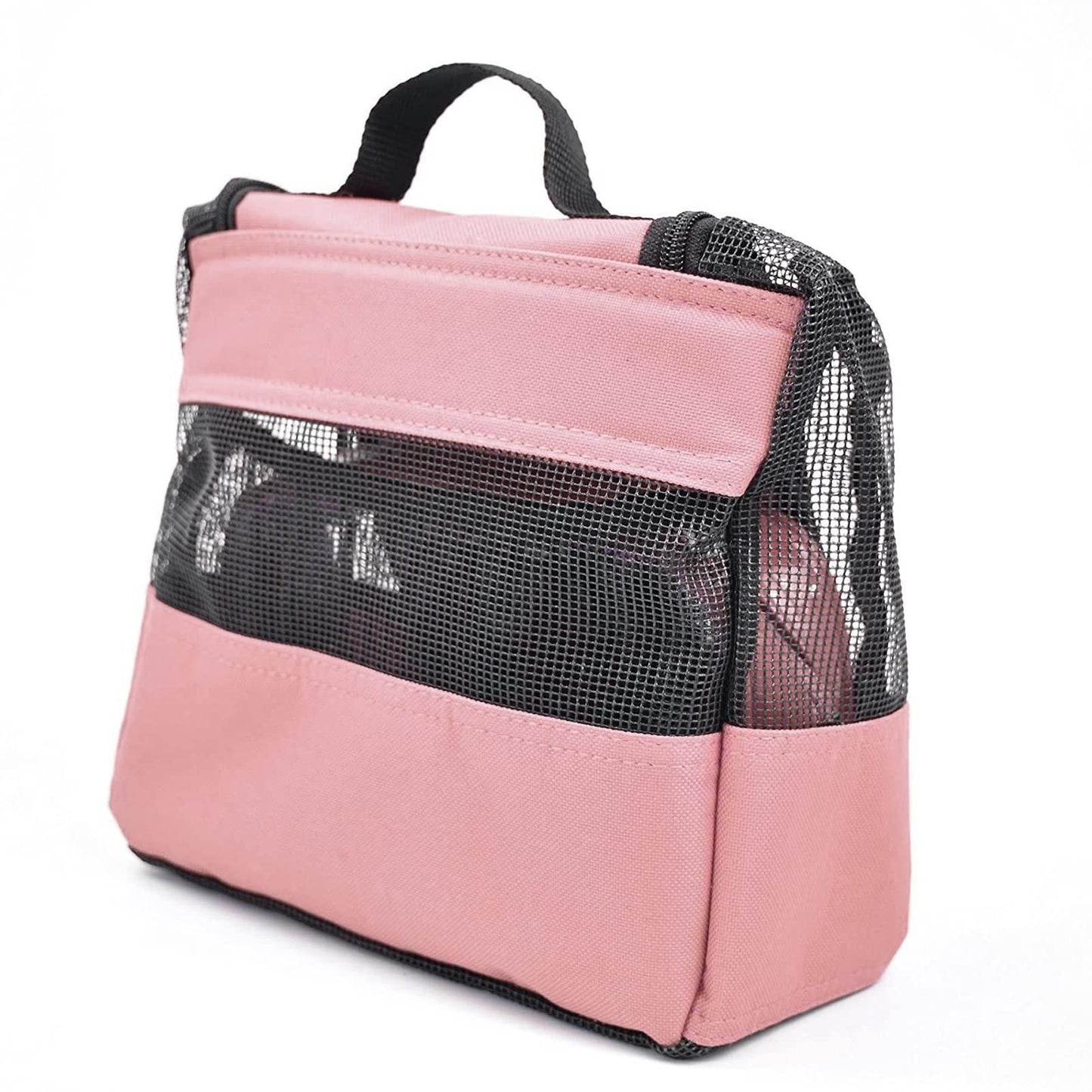 Portable Hanging Shower Caddy Organizer with 1 Free Toiletries Case Quick Dry Mesh Shower Caddy Tote Bag Included 1 Metal Hook Perfect for Dorm Camp Travel Gym Pink