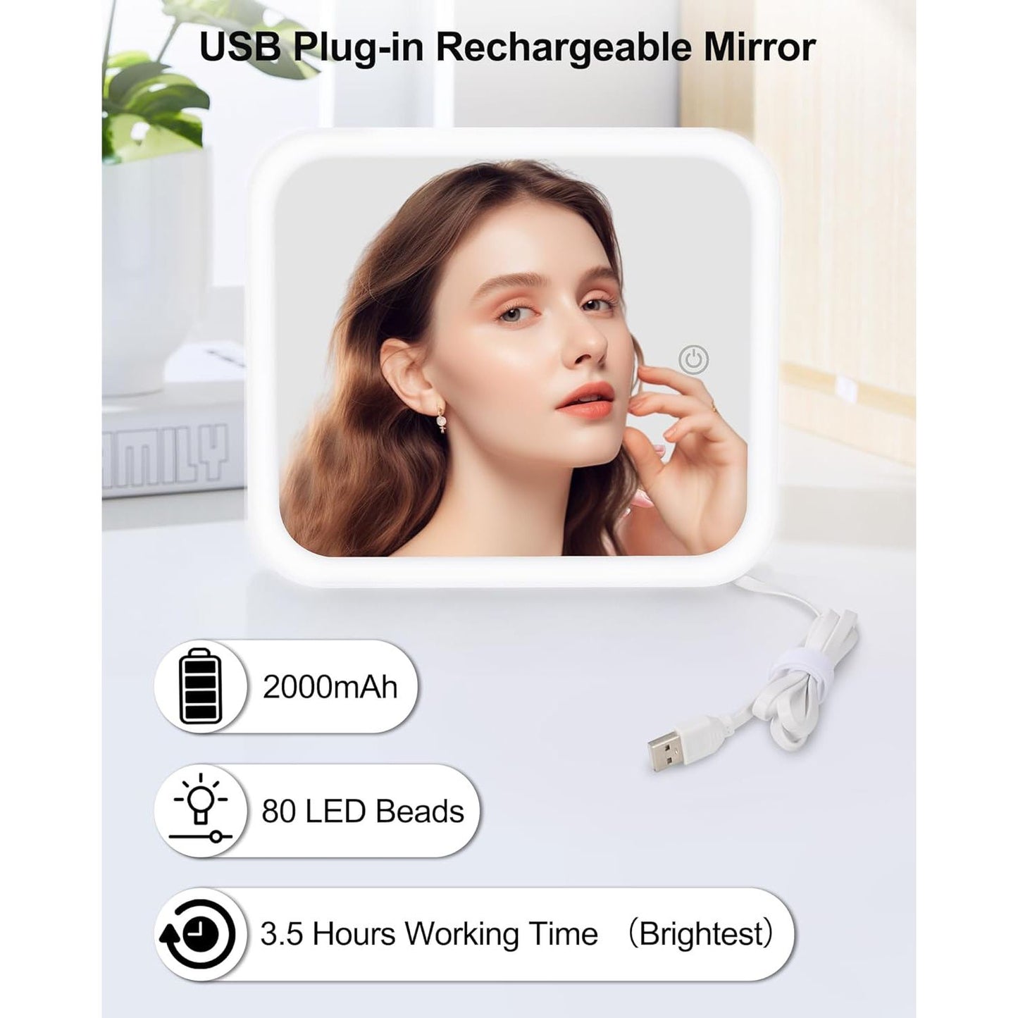 Makeup Bag with LED Mirror, Travel Makeup Case for Women