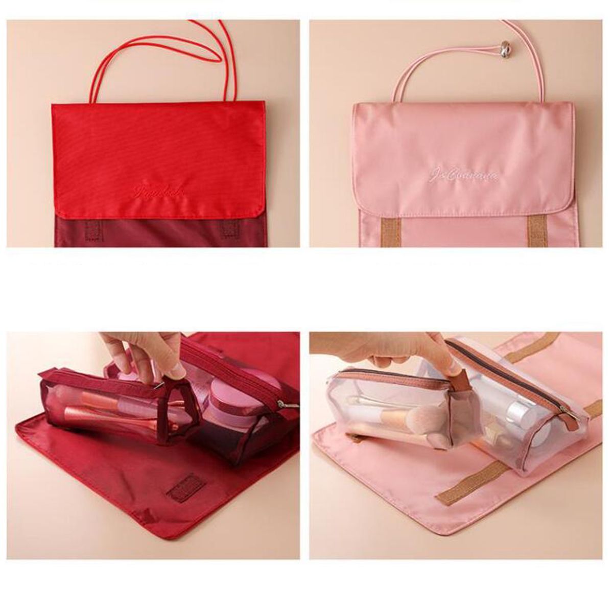 Detachable Cosmefic Bag, 4 IN 1 Removable Portable Toiletry Travel Hanging Makeup Bags Organizer ,Bathroom Bag for Shower