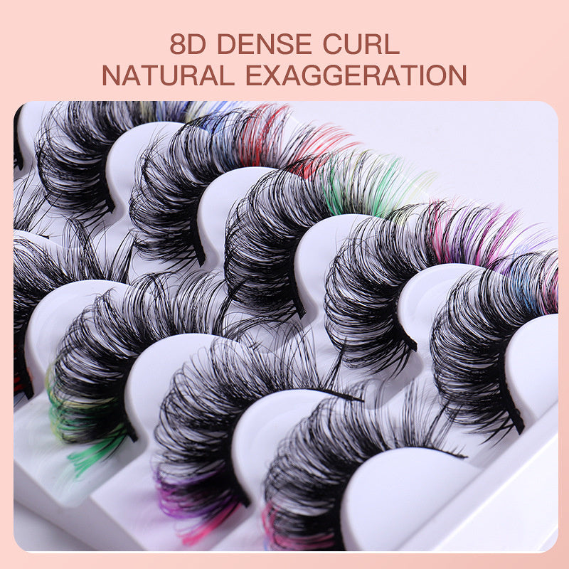 Eyelashes Natural Faux Mink Lashes Wispy Fluffy Curly 3D Effect Fake Eyelashes 7 Pairs Pack for Daily Halloween Cosplay Costume Eyelashes