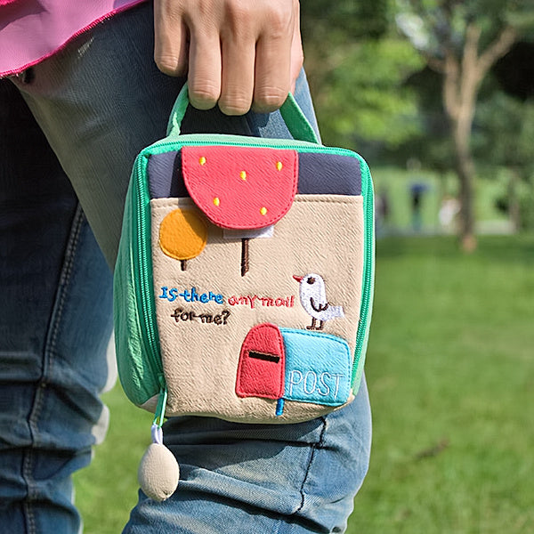 [Any Mail?] Embroidered Applique Cosmetic Bag / Camera bag / Hand Purse Wallet (4.9*4.7*2)