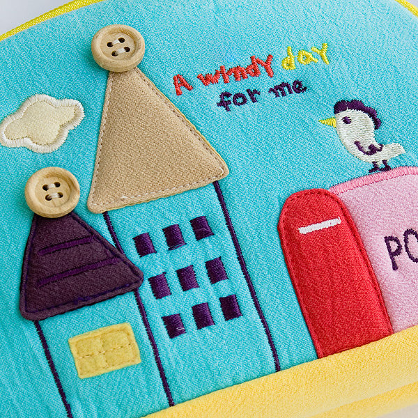 [A Windy Day] Embroidered Applique Cosmetic Bag / Camera bag / Hand Purse Wallet (7.1*5.1*2.8)