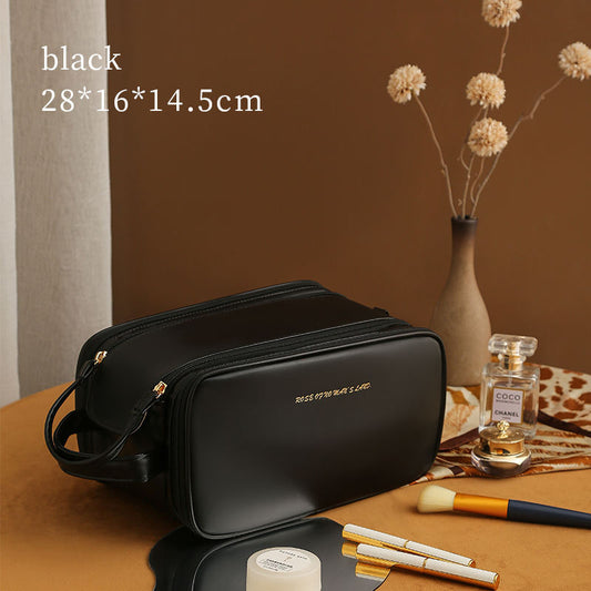 Wholesale custom Travel large capacity pu cosmetic bag zipper toiletry makeup bag