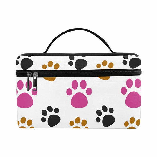 Cosmetic Bag, Tri-color Paws - White Bag,travel Case